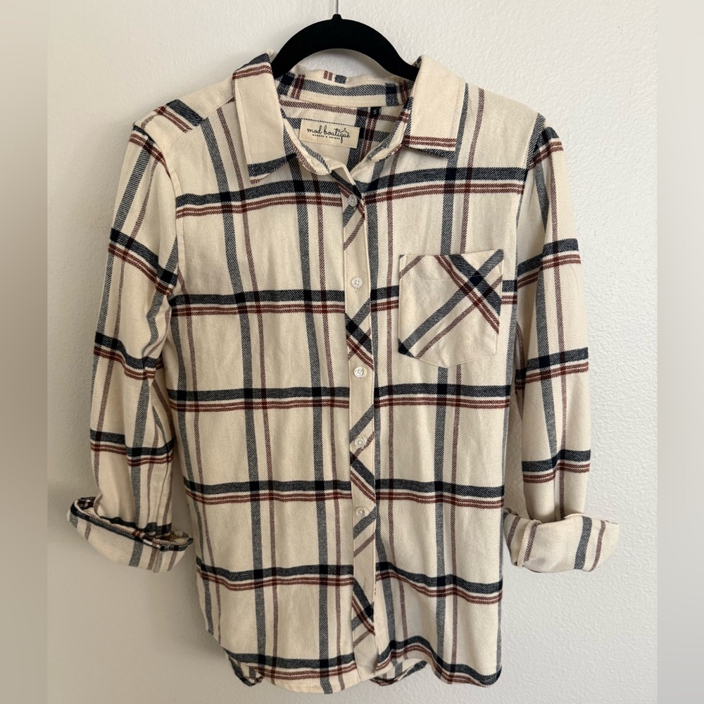 Plaid Button-Up Shirt